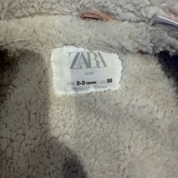 Zara Kids Light Pink Corduroy Sherpa Jacket - Size 2-3 - Picture 3 of 5